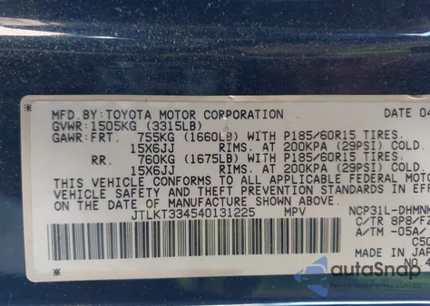 2004 Scion Xb z USA, uszkodzony, nr VIN JTLKT334540131225